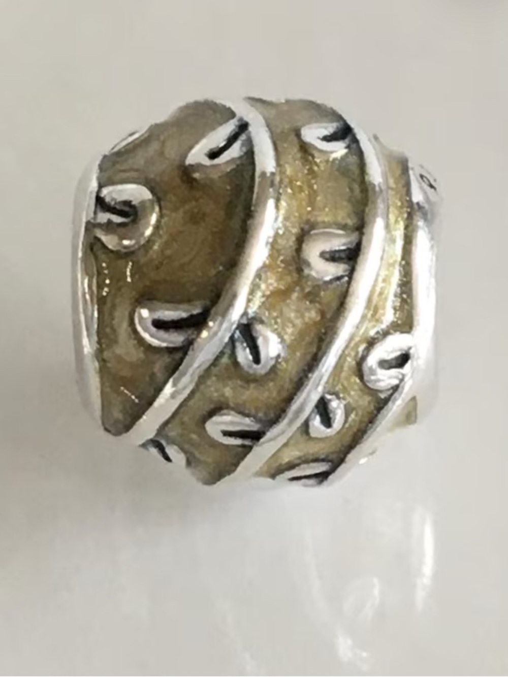 Pandora Vines Beige Enamel Charm Retired Pandora Charm